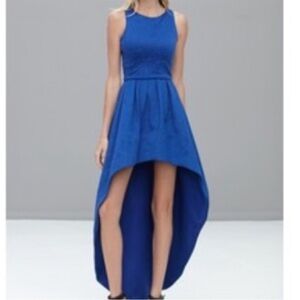 Alexis Hi-Low Floral Blue Dress